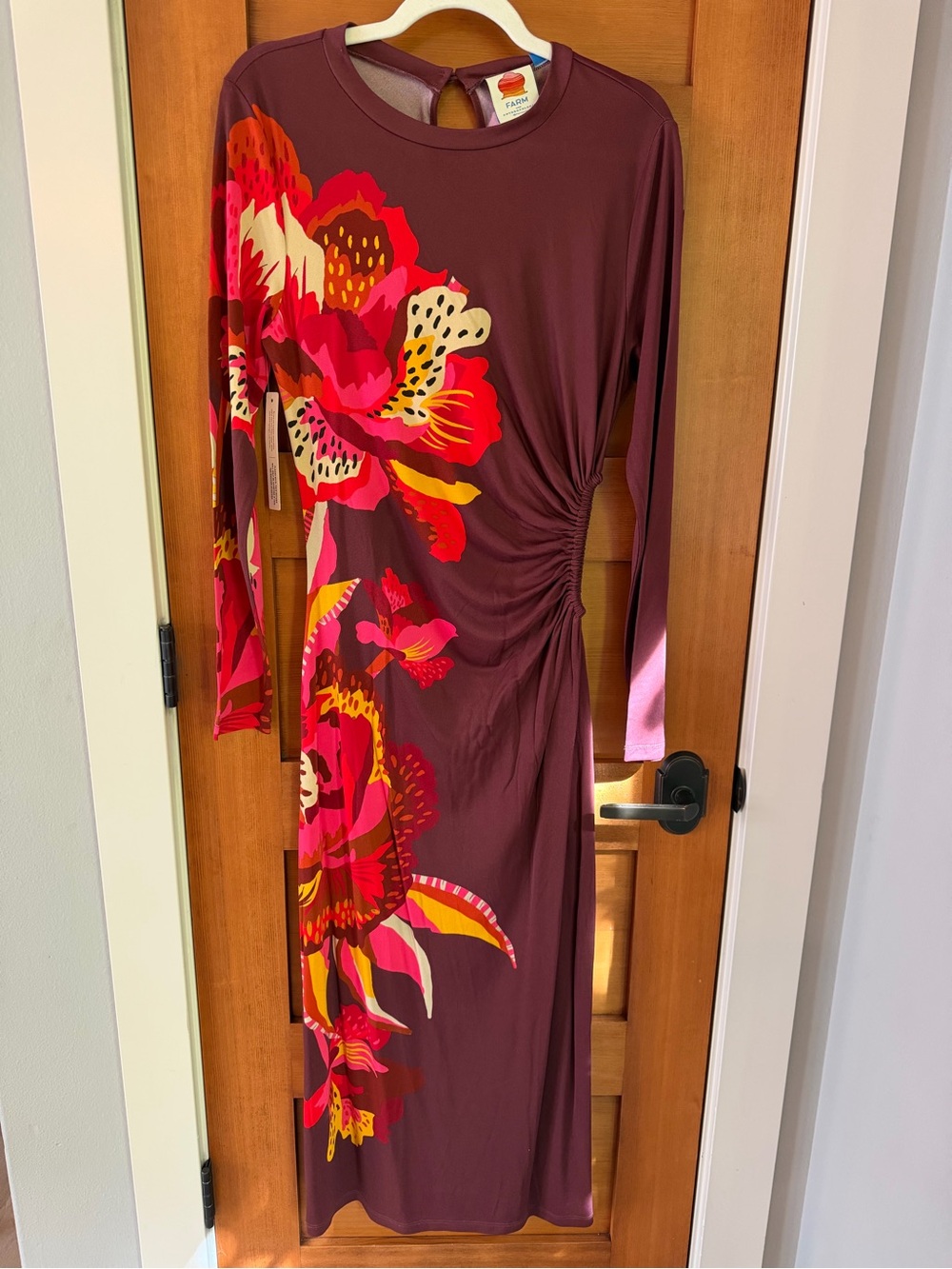 Farm Rio x Anthropologie Side Cutout Midi Dress In Lucia Floral Size M NWT